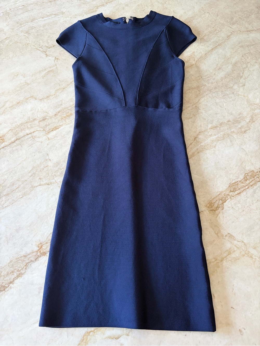 bebe Midnight Navy Cap-Sleeve Sheath Dress